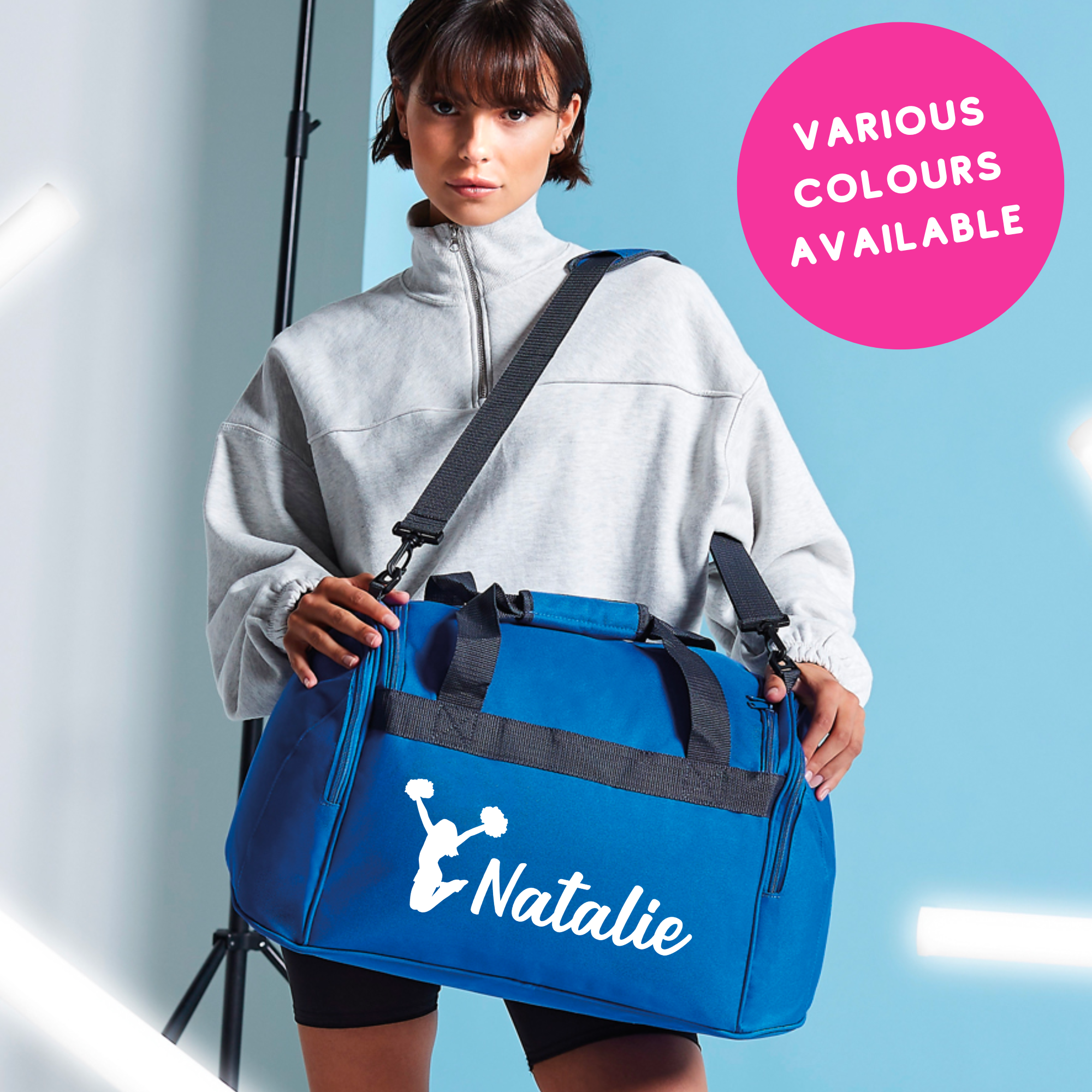 Personalised Name Cheerleader Cheerleading Dance Sports Holdall Bag