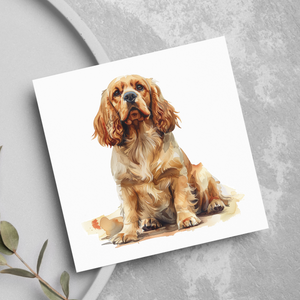 Cocker Spaniel Pet Lover Watercolour Style Greeting Card