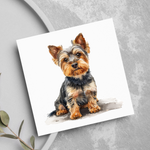 Load image into Gallery viewer, Yorkshire Terrier Yorkie Pet Lover Watercolour Style Greeting Card
