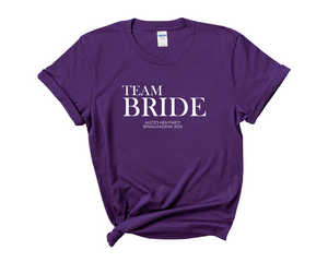 Custom Personalised Hen Party T shirts Bridal Role Purple