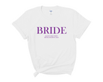 Load image into Gallery viewer, Custom Personalised Hen Party T shirts Bridal Role Purple
