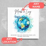 Load image into Gallery viewer, Personalised Name &amp; Country Emigrating Card Moving Abroad Card
