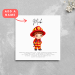 Load image into Gallery viewer, Personalised Fireman Name Father&#39;s Day Card
