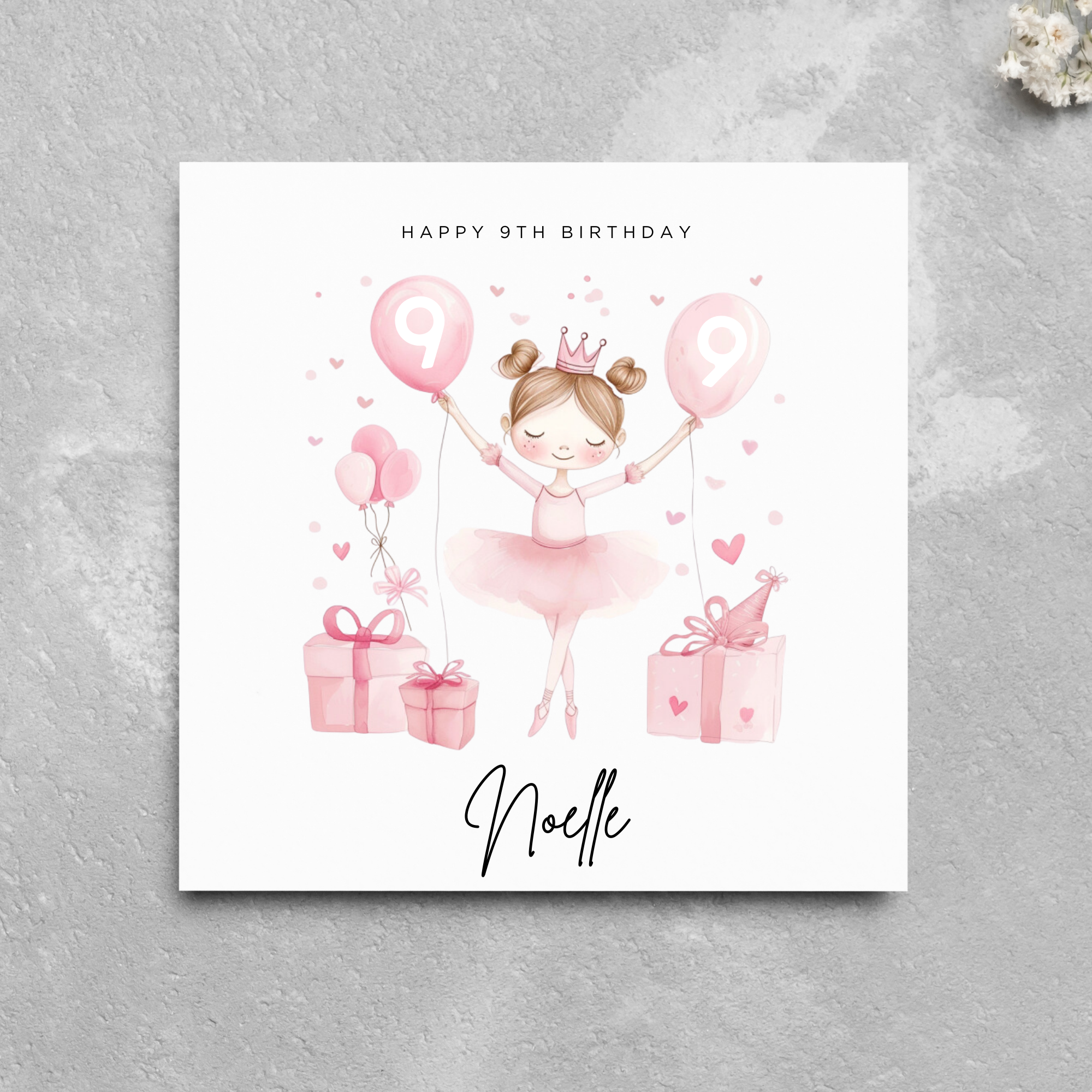 Personalised Name Ballerina Birthday Card Greeting Card 3