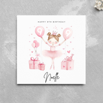 Load image into Gallery viewer, Personalised Name Ballerina Birthday Card Greeting Card 3
