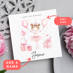 Personalised Name Ballerina Birthday Card Greeting Card 3