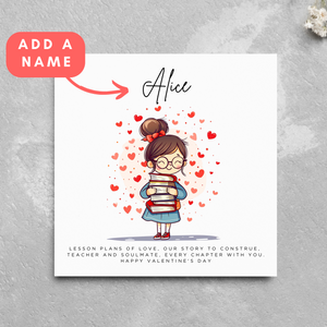 Personalised Teacher Valentine's Day Card