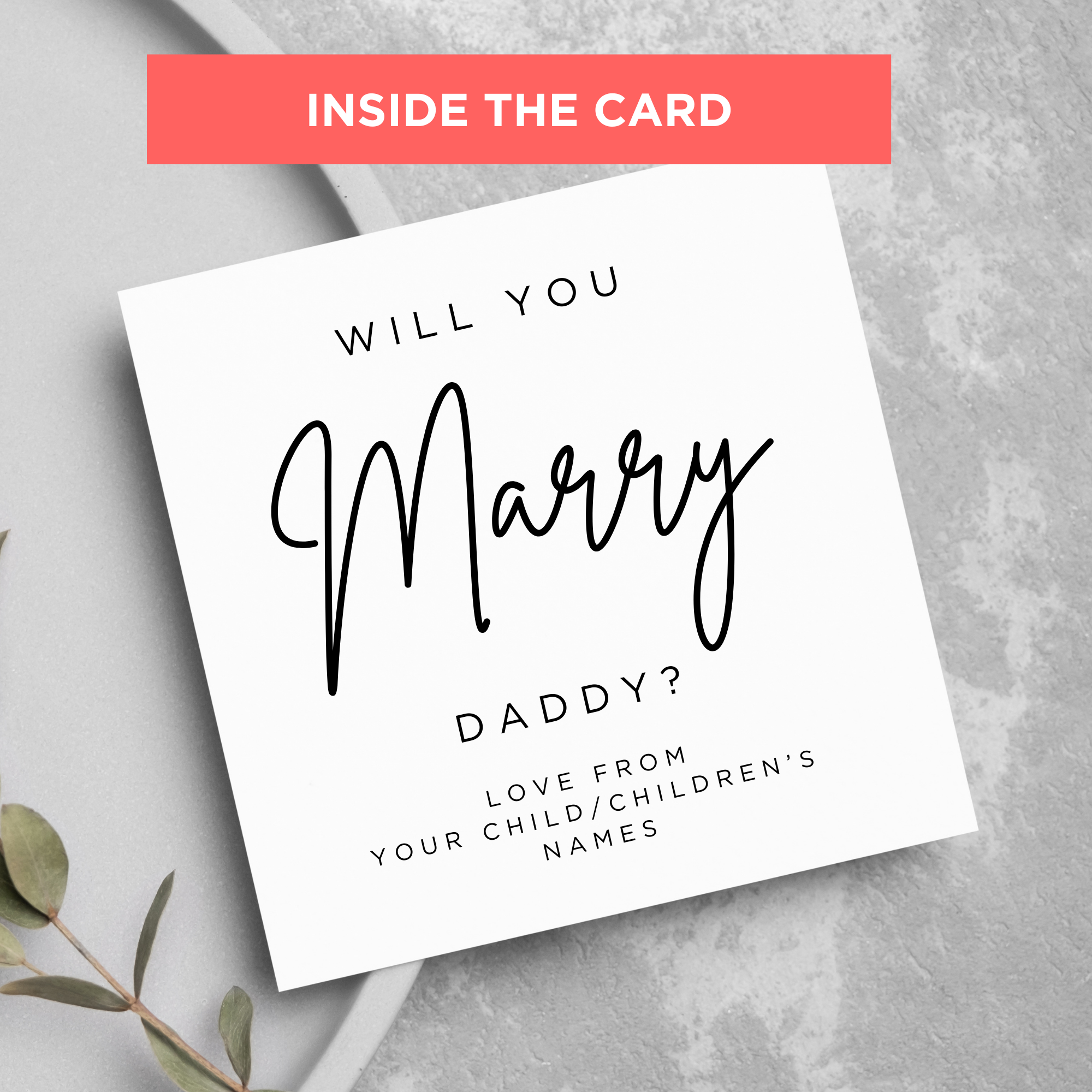 Mummy Will You Marry Daddy? Wedding Marriage Proposal Card From Children