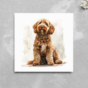 Labradoodle Dog Pet Lover Watercolour Style Greeting Card