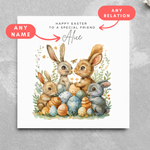 Load image into Gallery viewer, Personalised Name Cute Easter Bunny Personalised Card D2
