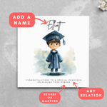 Load image into Gallery viewer, Personalised Passing Degree / Masters Congratulations Boy Card
