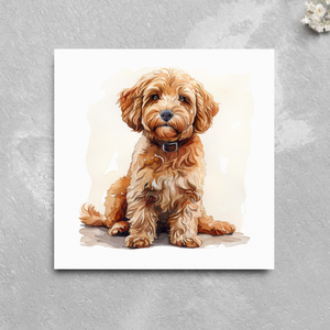 Cockapoo Pet Lover Watercolour Style Greeting Card