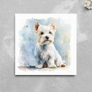 Westie Dog West Highland Terrier Pet Lover Watercolour Style Greeting Card