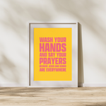 Load image into Gallery viewer, Wash Your Hands And Say Your Prayers Funny Bathroom Art Print
