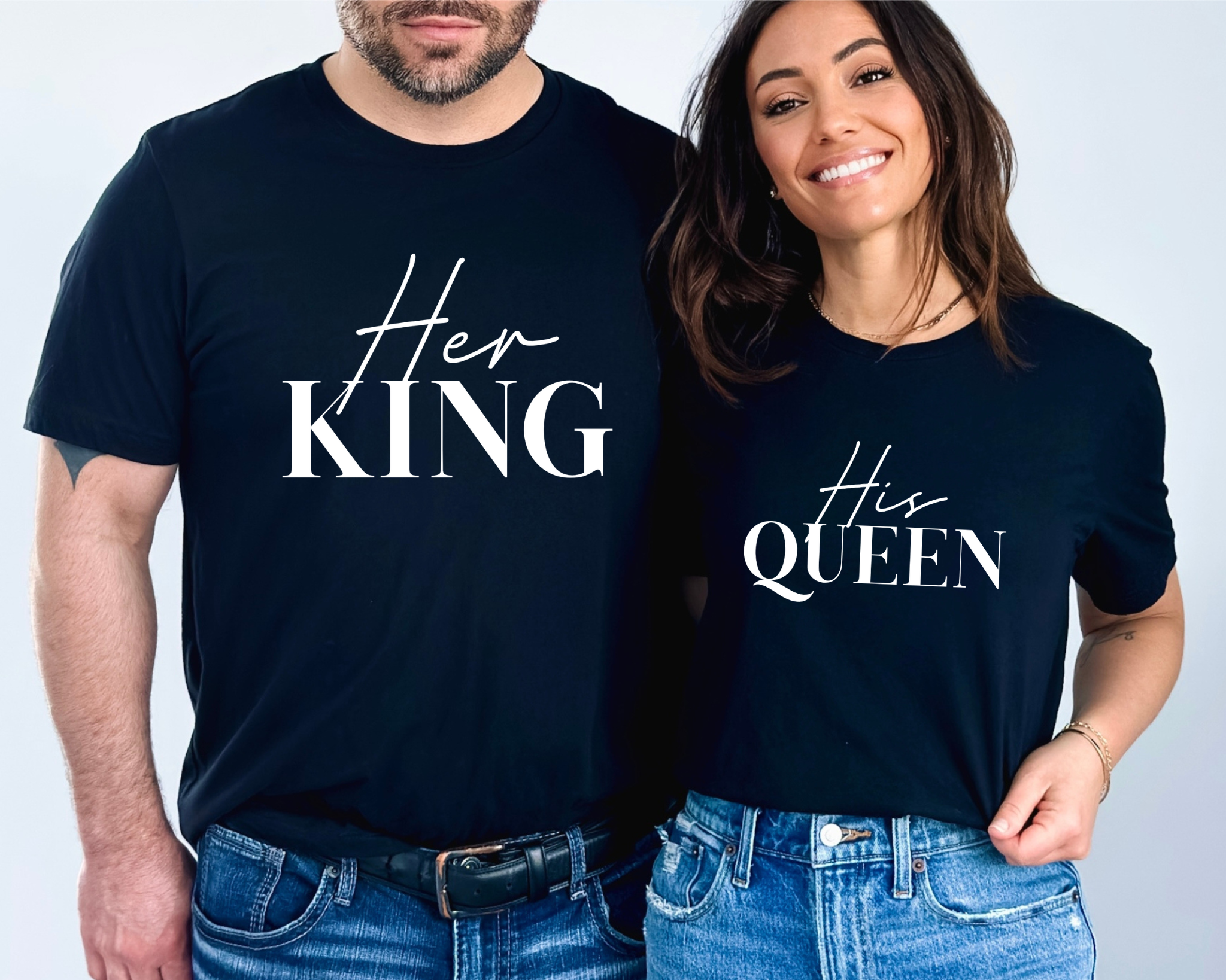 Her King His Queen Matching Couple T-shirt