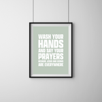 Load image into Gallery viewer, Wash Your Hands And Say Your Prayers Funny Bathroom Art Print
