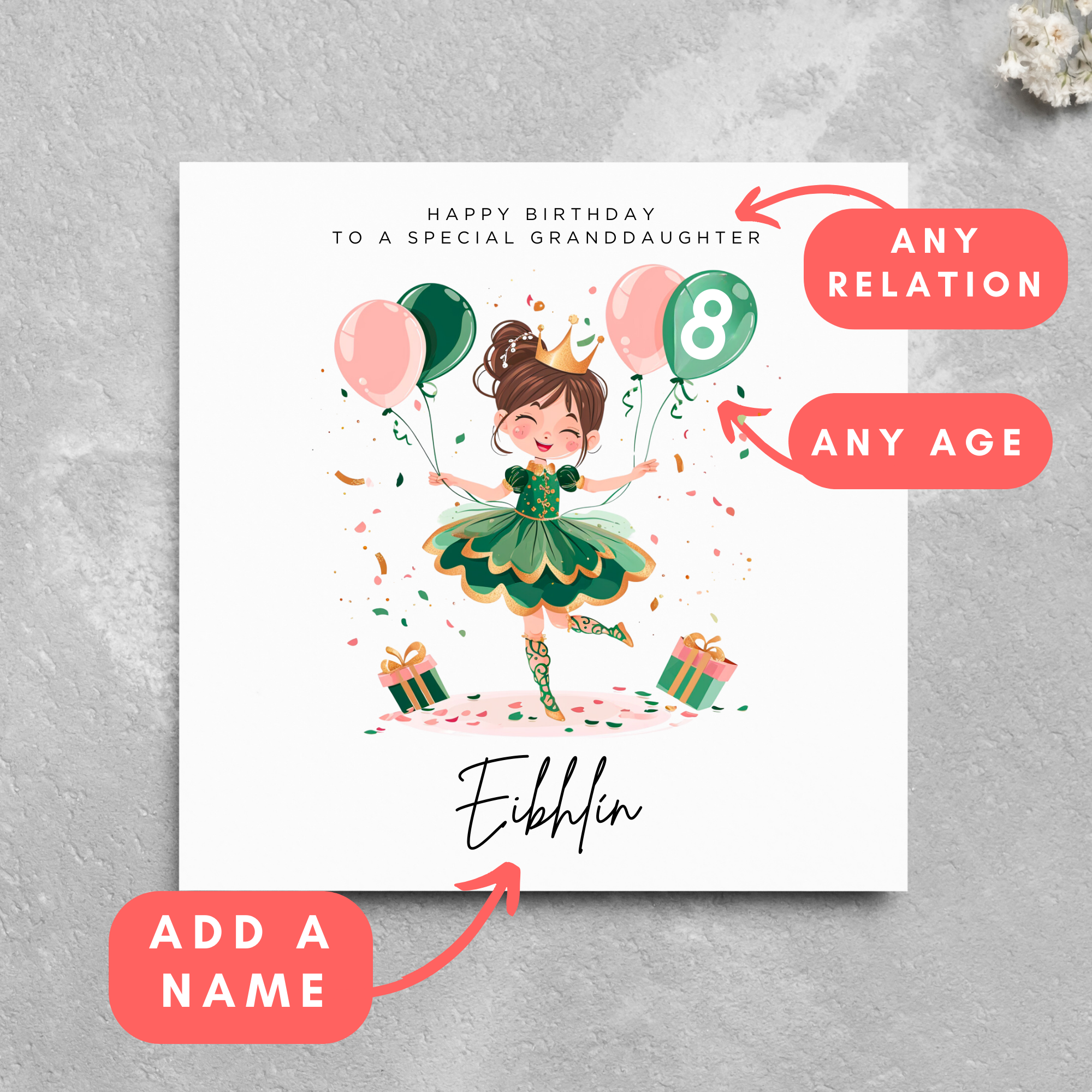 Personalised Name Irish Dancer Birthday Card Greeting Card