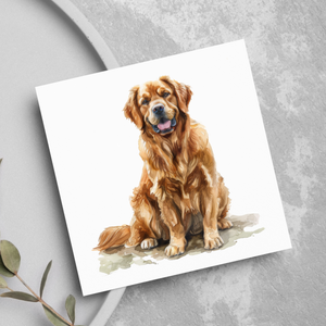 Golden Retriever Pet Lover Watercolour Style Greeting Card