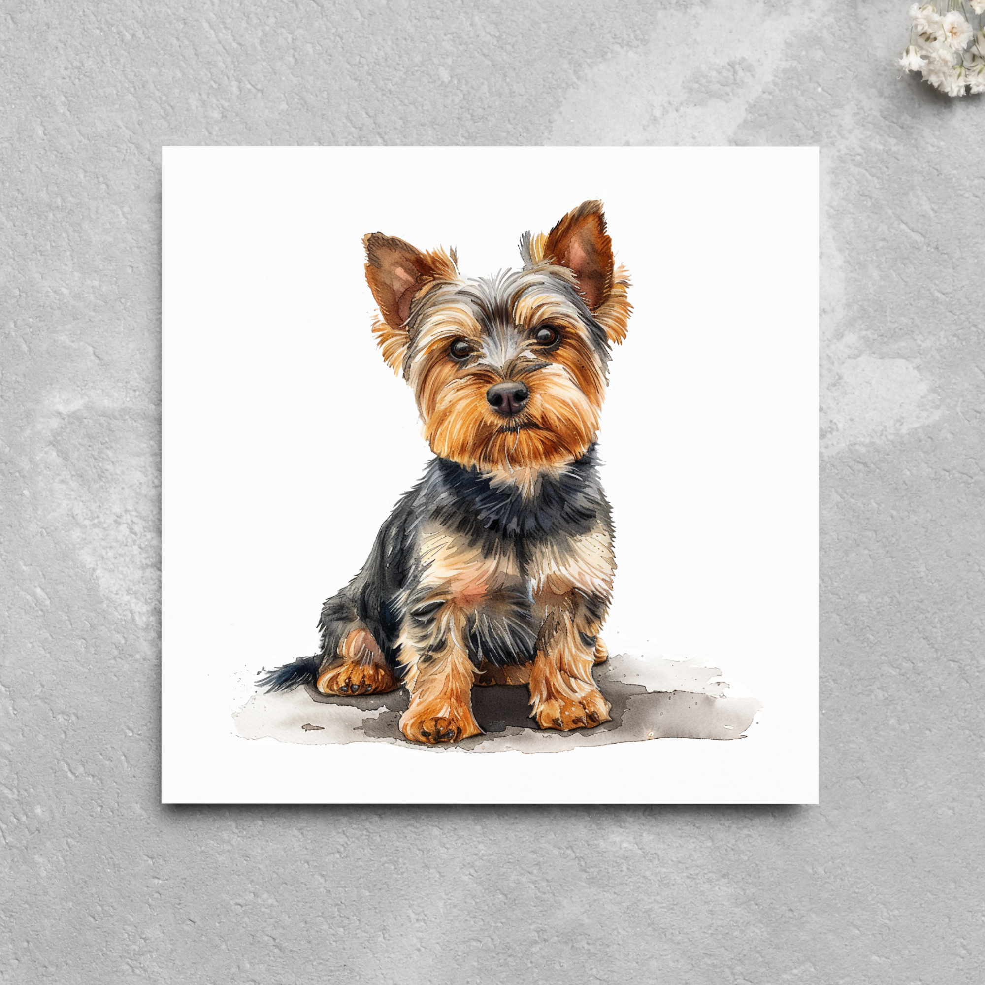 Yorkshire Terrier Yorkie Pet Lover Watercolour Style Greeting Card