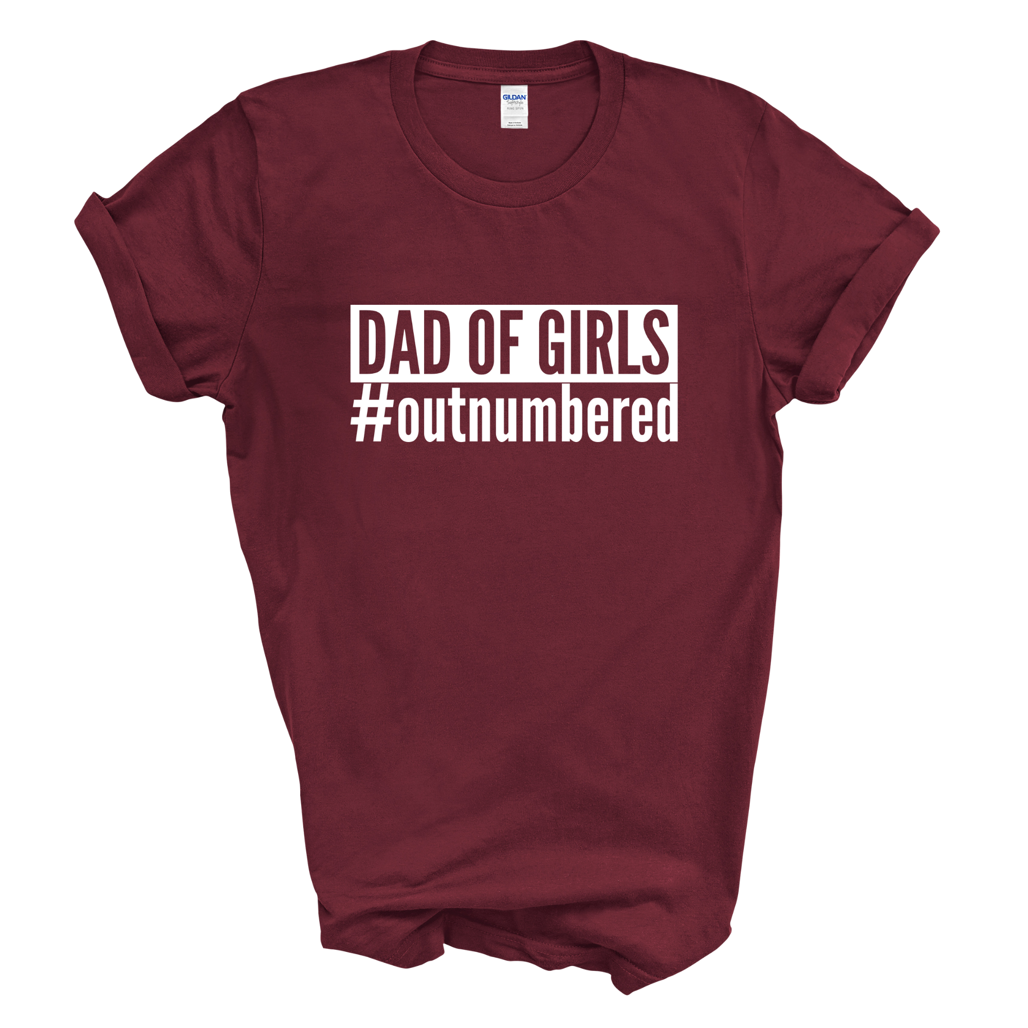 Dad of Girls #outnumbered Mens T-Shirt