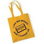 Load image into Gallery viewer, I Like Big Books And I Cannot Lie Lightweight Cotton Tote Bag DES2
