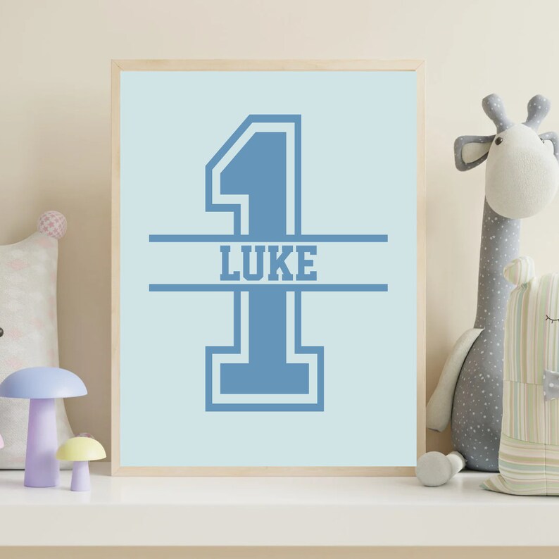 1st Birthday Personalised Name Birthday Art Print