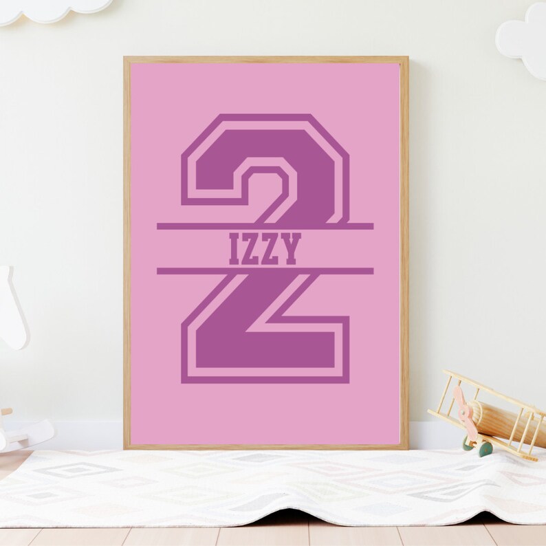 2nd Birthday Personalised Name Birthday Art Print