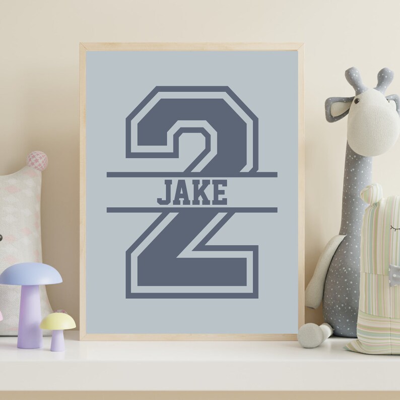 2nd Birthday Personalised Name Birthday Art Print