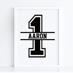 1st Birthday Personalised Name Birthday Art Print