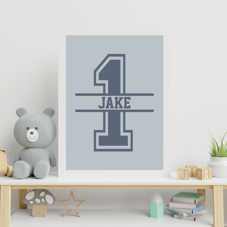 1st Birthday Personalised Name Birthday Art Print