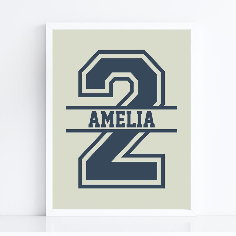 2nd Birthday Personalised Name Birthday Art Print