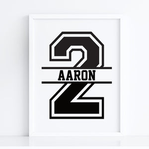 2nd Birthday Personalised Name Birthday Art Print