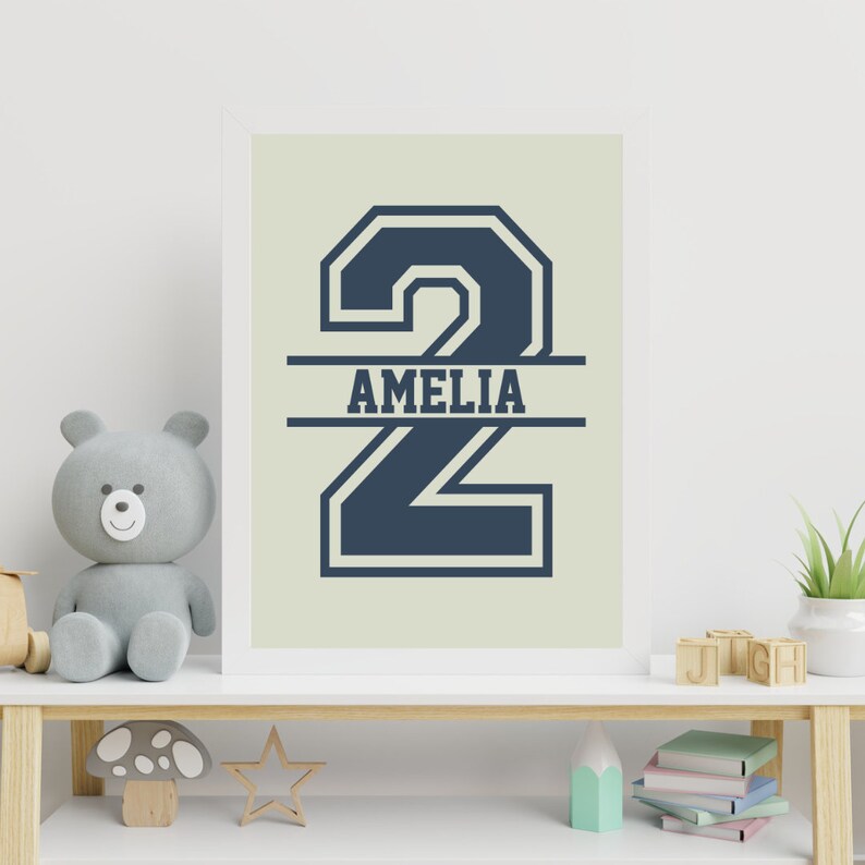 2nd Birthday Personalised Name Birthday Art Print