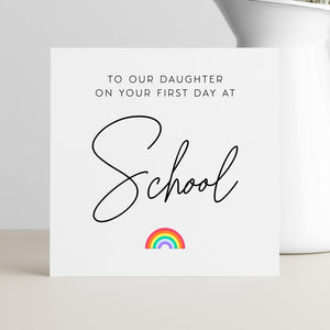 Daughter 1st Day At School Good Luck Greeting Card