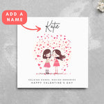 Load image into Gallery viewer, Personalised Cute Couple Female Same Sex Valentine&#39;s Day Card
