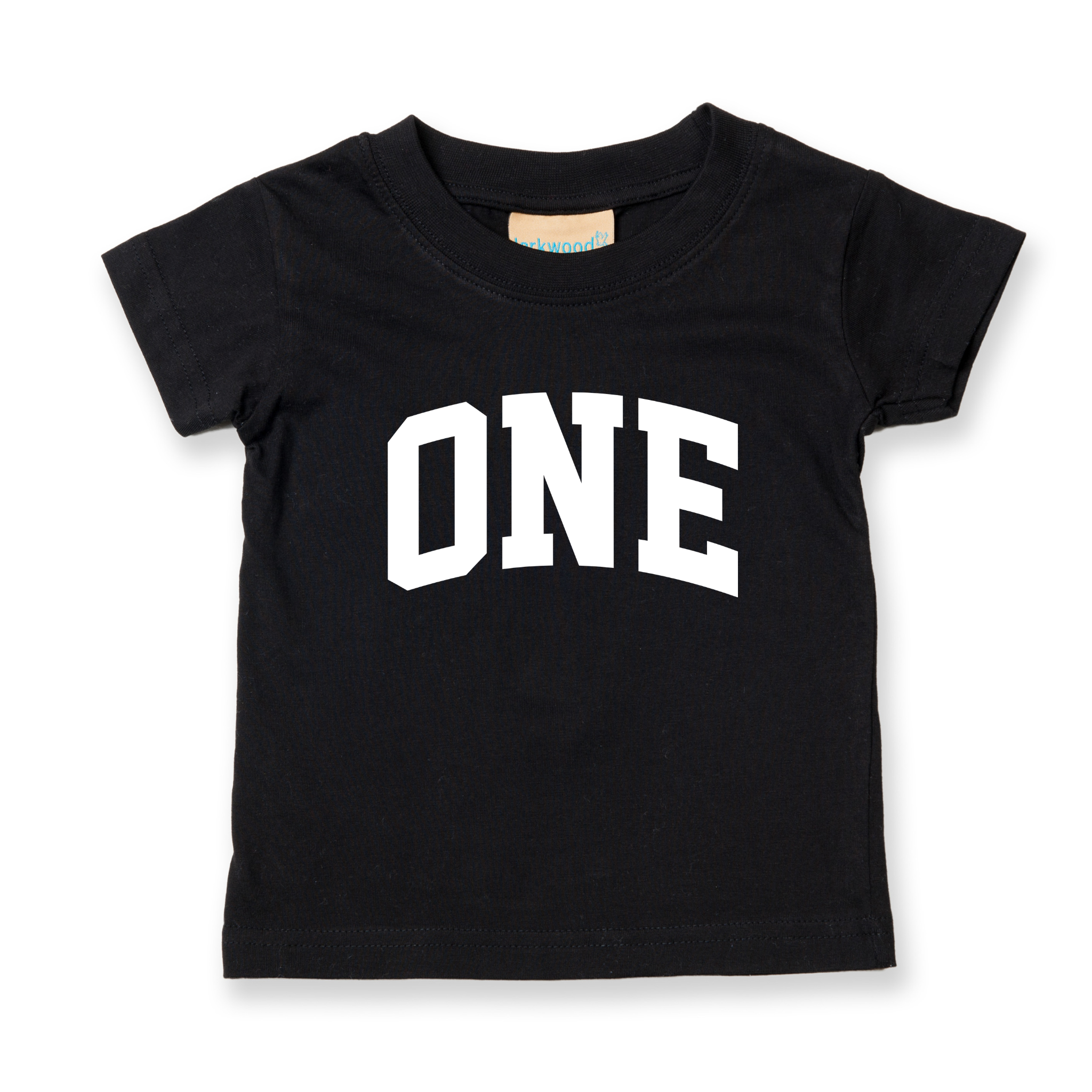 One 1st Birthday Kids Varsity Arc Text T-shirt