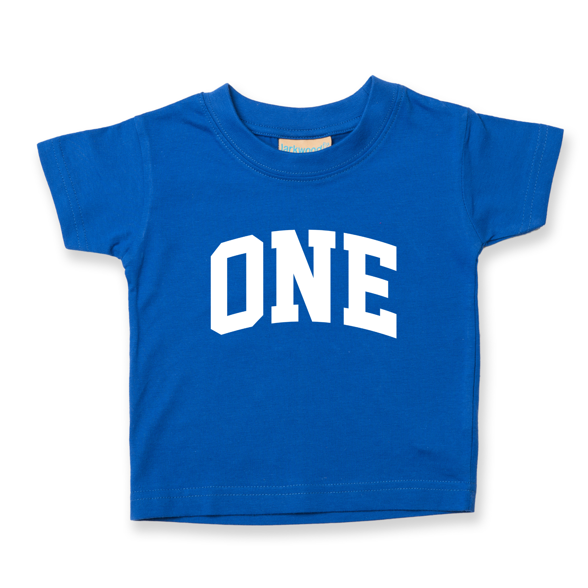 One 1st Birthday Kids Varsity Arc Text T-shirt