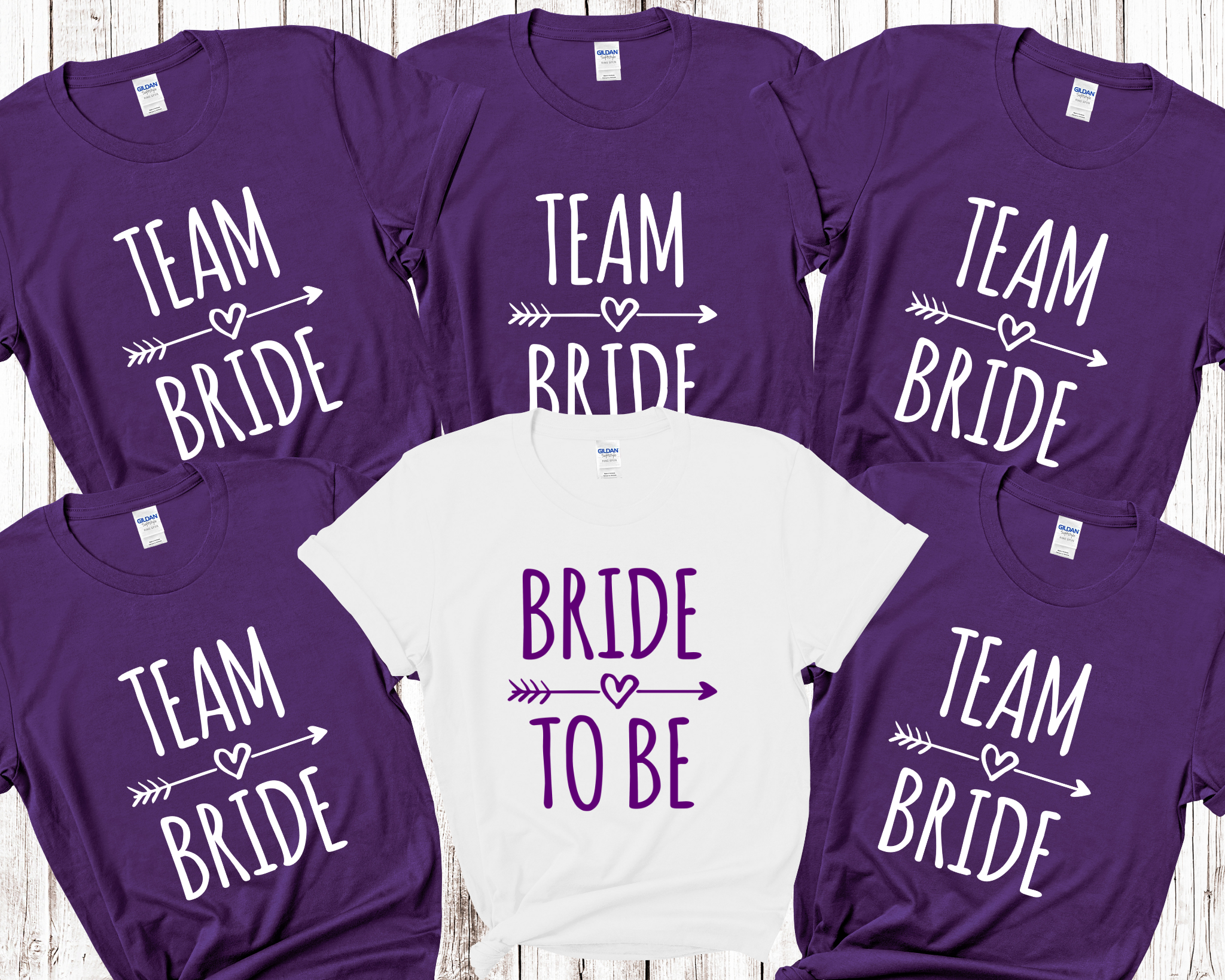 Team Bride Bride Hen Party T-shirts (Purple)