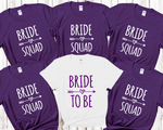 Load image into Gallery viewer, Bride Squad Bride Hen Party T-shirts (Purple)
