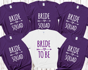 Bride Squad Bride Hen Party T-shirts (Purple)