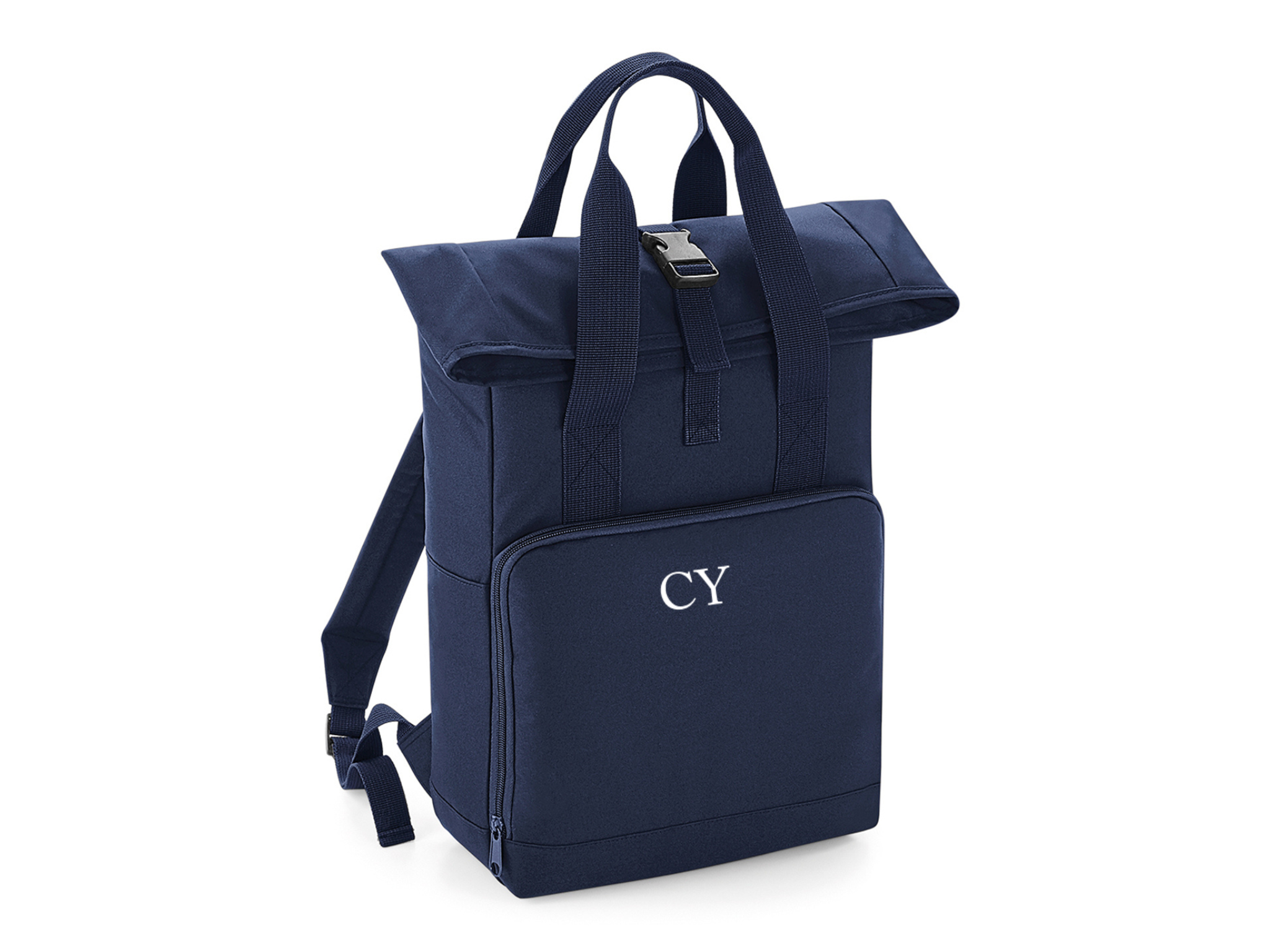 Personalised Initial Monogram Twin Handle Roll-Top Backpack