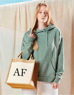 Load image into Gallery viewer, Personalised Initial Monogram Cotton Pocket Jute Tote Bag
