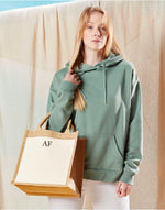 Load image into Gallery viewer, Personalised Initial Small Monogram Cotton Pocket Jute Tote Bag
