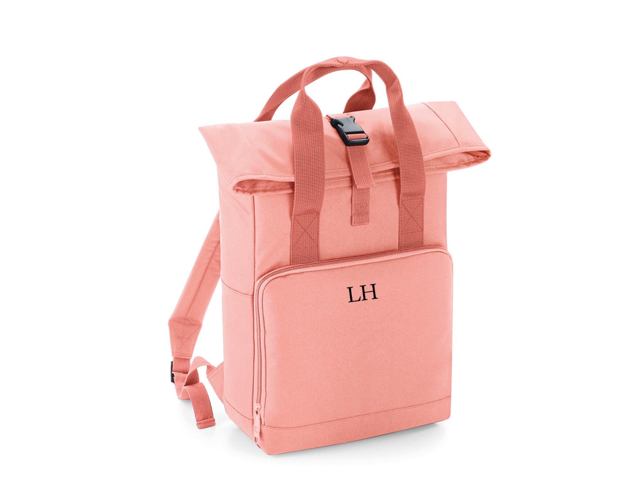 Personalised Initial Monogram Twin Handle Roll-Top Backpack