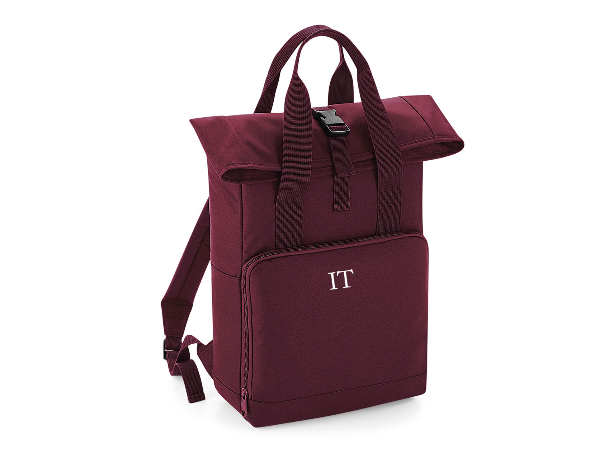 Personalised Initial Monogram Twin Handle Roll-Top Backpack