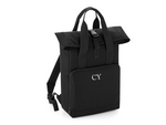 Load image into Gallery viewer, Personalised Initial Monogram Twin Handle Roll-Top Backpack
