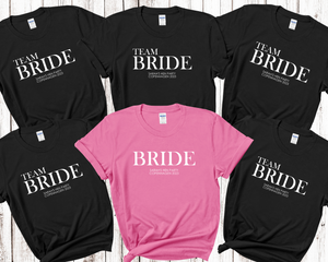 Personalised Bride Team Bride Hen Party T-Shirts D4