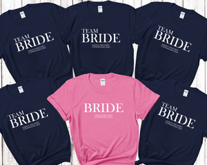 Personalised Bride Team Bride Hen Party T-Shirts D5