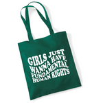 Load image into Gallery viewer, Girls Just Wanna Have Fundamental Human Rights Lightweight Cotton Tote Bag
