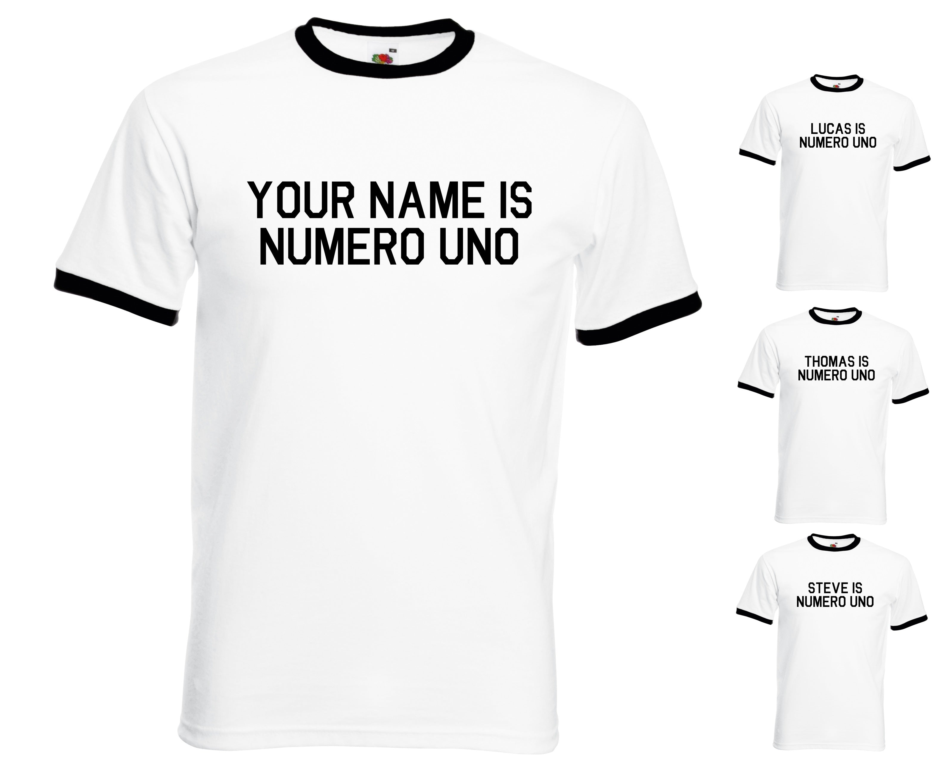 Custom Personalised Your Name Is Numero Uno Novelty Adult T-shirt